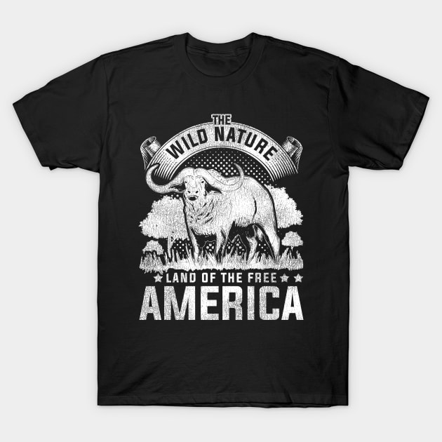 Buffalo America US Wildlife Bison T-Shirt by shirtsyoulike